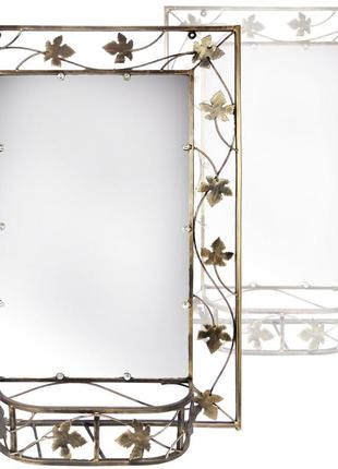 Зеркало в кованой раме большое с полкой