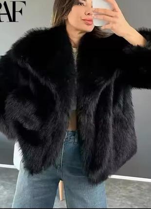 Жіноча коротка шубка полушубок в стилі zara