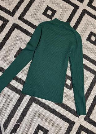 Гольф зеленый в рубчик, гольф женский, водолазка3 фото