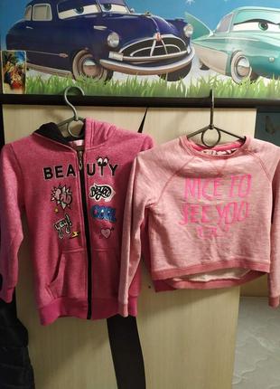 2 батника, худи для девочки 122-128 см, 7-8 лет одним лотом