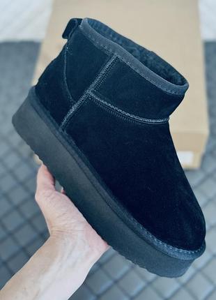 Ugg ultra mini замш на платформе угги ультра мини замш на платформе черные6 фото
