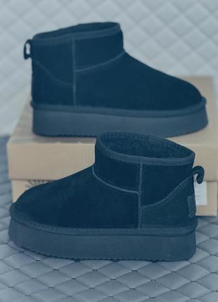 Ugg ultra mini замш на платформе угги ультра мини замш на платформе черные3 фото