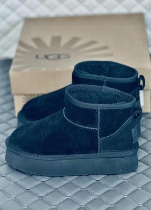 Ugg ultra mini замш на платформе угги ультра мини замш на платформе черные2 фото
