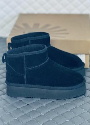 Ugg ultra mini замш на платформе угги ультра мини замш на платформе черные9 фото