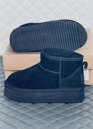 Ugg ultra mini замш на платформе угги ультра мини замш на платформе черные4 фото
