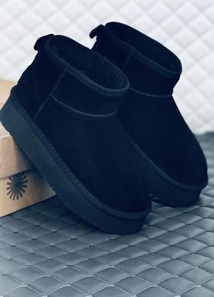 Ugg ultra mini замш на платформе угги ультра мини замш на платформе черные5 фото