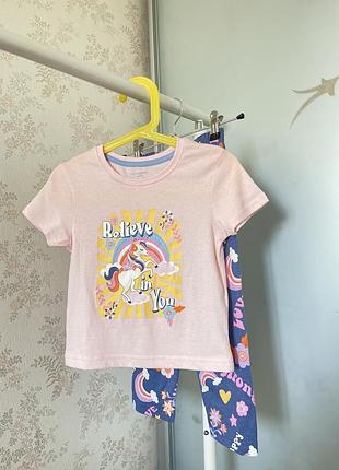 Primark футболка штаны пижама для девочки
