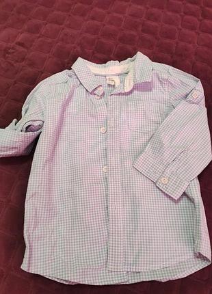 Сорочка для хлопчика h&m 9-12 мімяців