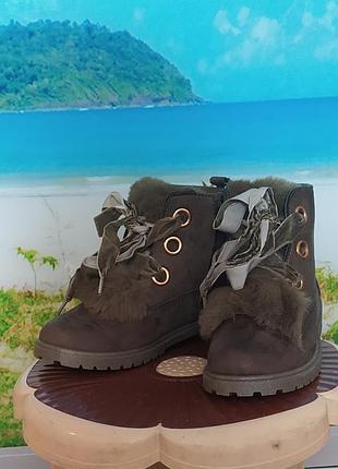 Ботинки детские зеленые демисезоны