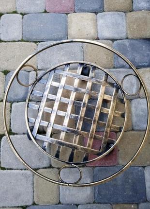 Підставка кована для квітів на колесах 1 вазон (велика).