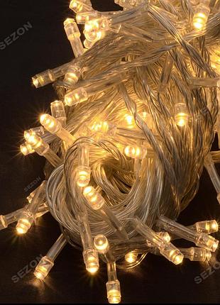 Новорічна світлодіодна гірлянда 300led 18м теплий білий