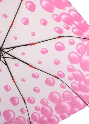 Жіноча складана парасолька напівавтомат (hdue-255-4) 97 см h.due.o біла (2000001296981)3 фото