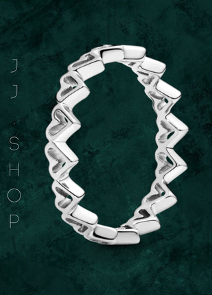 Серебряная кольца pandora «круг сердечек» 198696c00