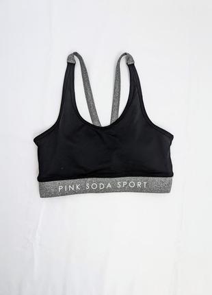 Чорний спортивний топ pink soda топік в спортзал