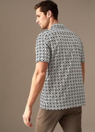 Рубашка с геометрическим кубинским воротником из хлопка2 фото