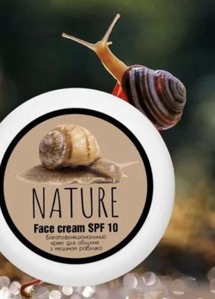 Многофункциональный крем для лица bioton cosmetics nature face cream, spf 10, с муцином улитки, 100 мл