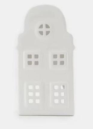 Керамический домик подсвечник новогодний декор