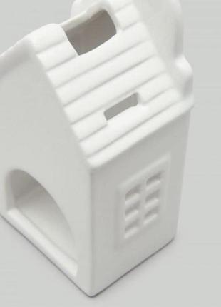 Керамический домик подсвечник новогодний декор