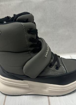 Детские подростковые зимние дутики на овчине jong golf хаки 33-35