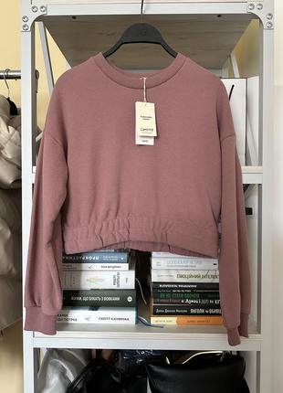 Кофта трикотажная mango худи свитшот батник укороченный