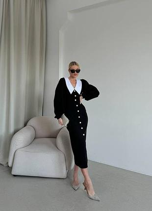 Элегантное платье с белым воротничком mt-311