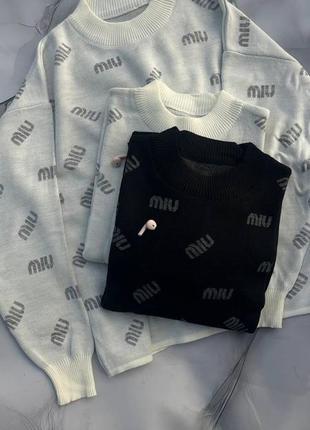Стильный женский свитер «miu miu», свитер женский, теплый свитер, трендовый свитер 1032