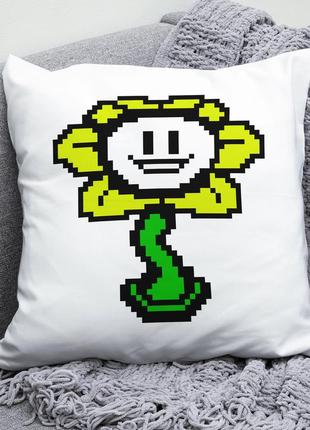 Декоративна подушка плюшевий подарунок з принтом флауї undertale андертейл