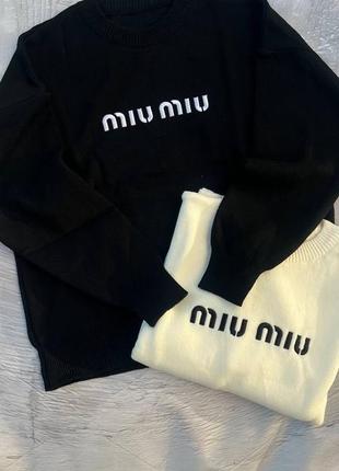 Стильний жіночий светр «miu miu», светр в'язаний, трендовий светр, стильний светр 1031