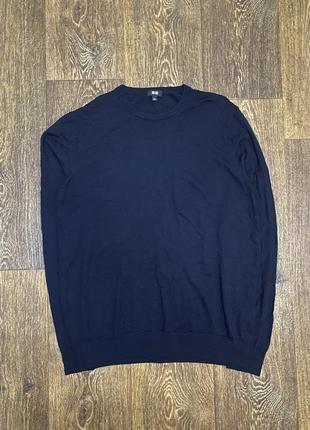 Мужской свитер 100% шерсть uniqlo