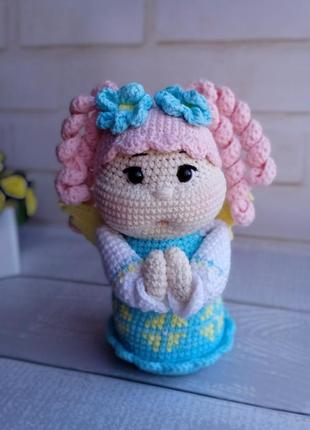 Кукла мягкая игрушка вязаная ангел