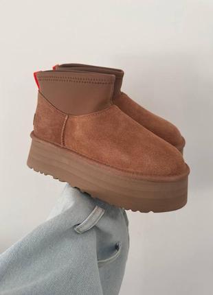 Угги уггі угг Shadow ugg mini platform dipper chestnut