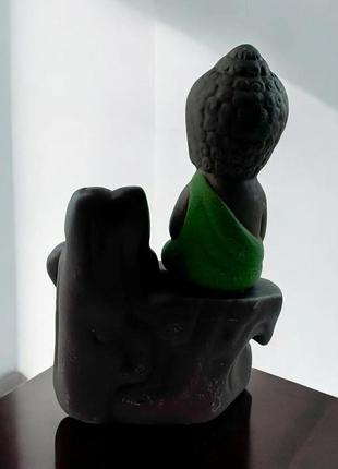 Дымный фонтан водопад жидкий дым подставка для благовоний маленький будда зеленый+ 5...