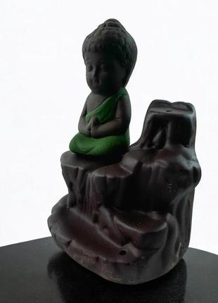 Дымный фонтан водопад жидкий дым подставка для благовоний маленький будда зеленый+ 5...