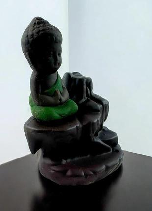 Дымный фонтан водопад жидкий дым подставка для благовоний маленький будда зеленый+ 5...