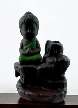 Дымный фонтан водопад жидкий дым подставка для благовоний маленький будда зеленый+ 5...
