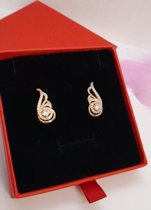 Сережки xuping 18k, 2 см.