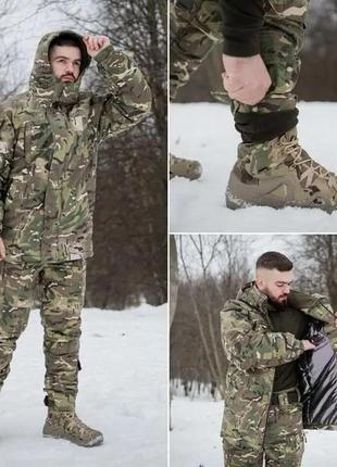 Зимовий комплект 2в1: бушлат на omni-heat + штани тактичні apex відовідштовхувальні (мультикам)