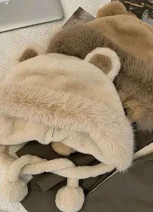 Шапка мягкая мишка