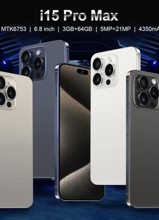 Китайский мобильный телефон смартфон iphone 15 pro max 4 гб+64 гб, экран 6,8 дюйма, идентификация лица, android 10.0 mtk
