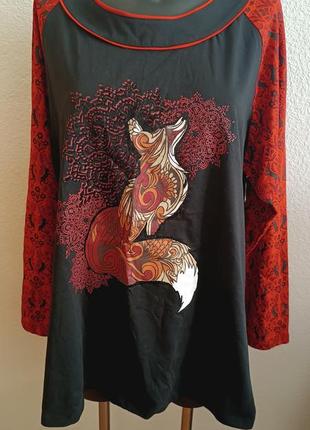 Лонгслив с принтом лисички