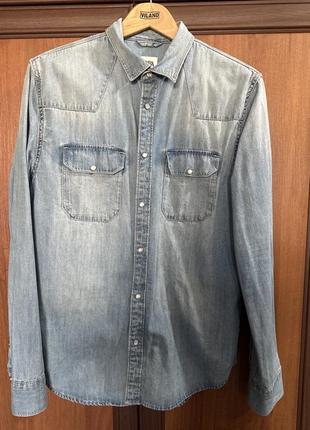 Рубашка мужская джинсовая zara р.m новая без бирки