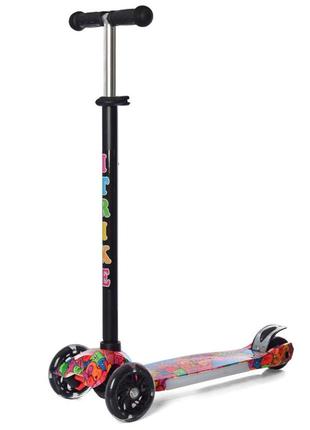 Дитячий самокат itrike jr 3-052-1-wp4 maxi підніжка та колеса світяться