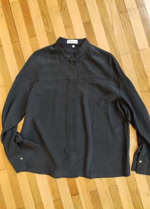 Nadine h темно-серая блуза шелк silk.