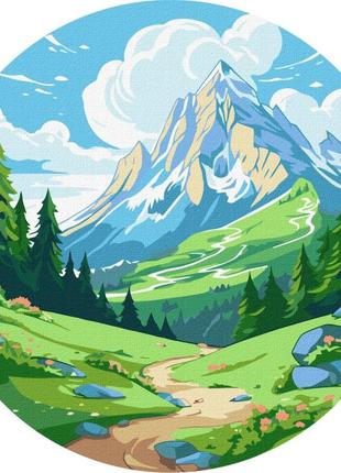 Картина по номерам "зеленая долина" kho-r1041 d26 см