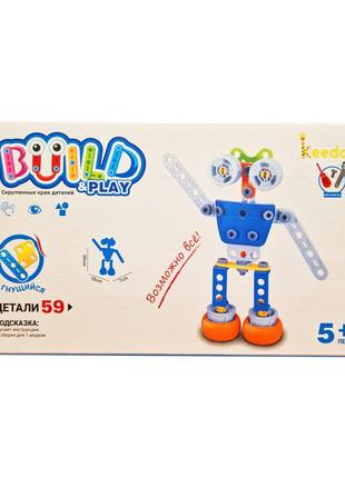 Конструктор детский build&play "робот" keedo j-7709, 59 элемента3 фото