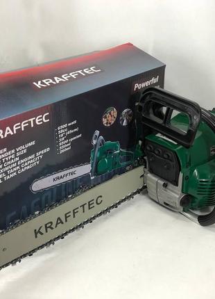 Бензопила ланцюгова 45 см krafftec 5800, пила ланцюгова бензинова