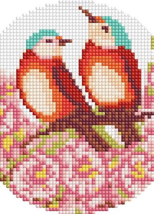 Алмазная мозаика на круглом подрамнике "весеннее цветение" am-r7934 d19 см