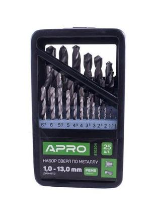 Набір свердел для металу apro — 25 шт. (1-13 мм)