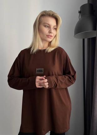 Женский базовый лонгслив оверсайз