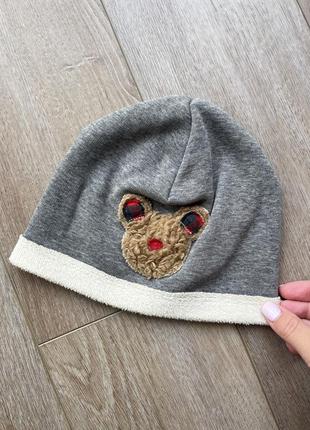 Серая шапочка на малыша 1-2 года